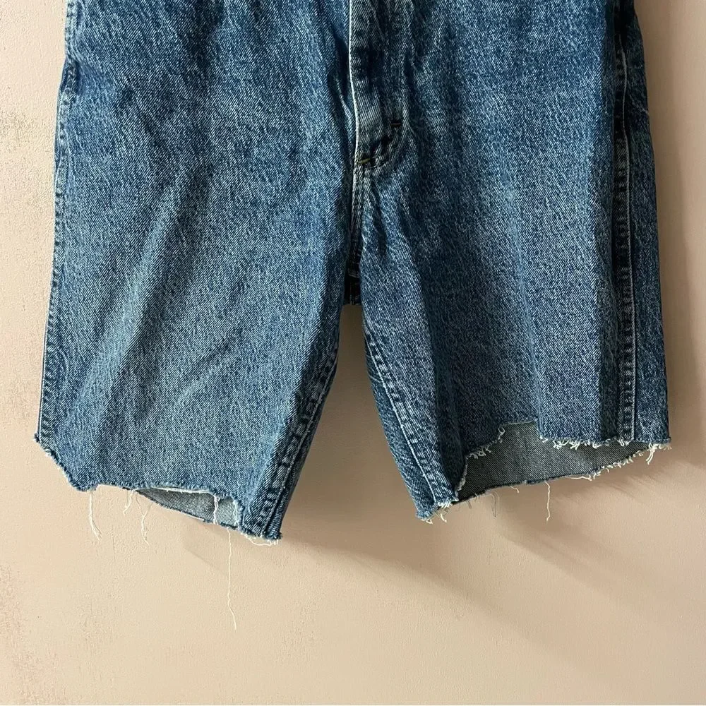 Vintage Lee Riders Dark Medium Wash Denim Cut Off Shorts Size 10 Petite GUC